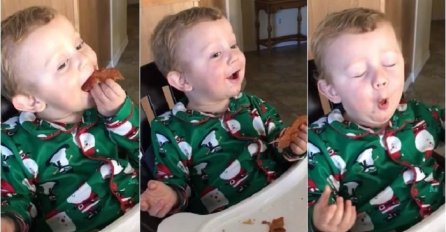 Dječak je prvi put probao slaninu, a njegova reakcija će vas potpuno oduševiti (VIDEO)