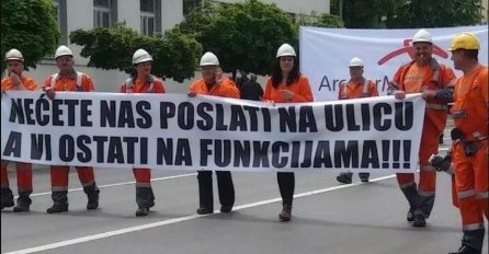 Oko 500 rudara prijedorskog "Mittala" protestuje u Banjoj Luci