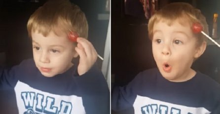 Dječaku se lizalica zalijepila za kosu, njegova reakcija je neprocjenjiva! (VIDEO)