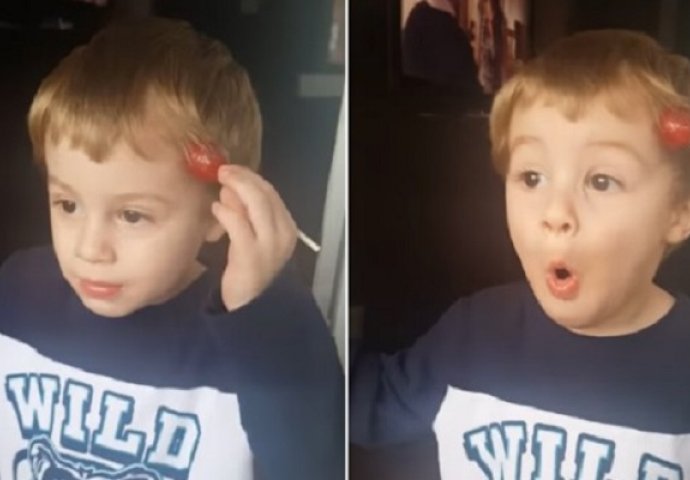 Dječaku se lizalica zalijepila za kosu, njegova reakcija je neprocjenjiva! (VIDEO)