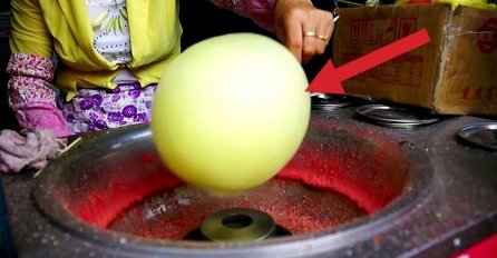 Ona počinje da formira loptu od šećerne vune, a krajnji rezultat je fenomenalan! (VIDEO)