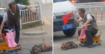 Čovjek brutalno bičevao psa na ulicama Kine jer nije htio vući njegova kolica! (VIDEO)