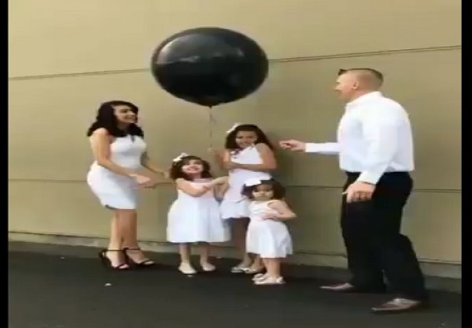 Otac tri kćerke je očekivao četvrto dijete: Kada je balon pukao i vidio boju, njegovoj sreći nije bilo kraja (VIDEO)