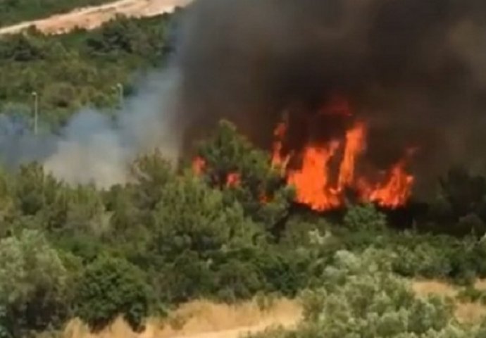 Gori šuma kod Tivta: Vjetar se pojačava, vatra sve više divlja (FOTO) (VIDEO)