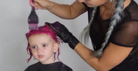 Dvogodišnjakinji kosu obojila u rozu boju!