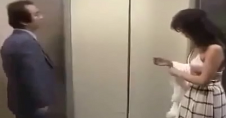 Vozio se u liftu, a onda je djevojka pored njega počela da skida svoju odjeću, čekajte da vidite šta će on uraditi na 1:08! (VIDEO)