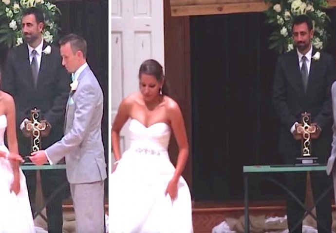 Mlada napustila oltar za vrijeme vjenčanja, ali pažljivo posmatrajte njene ruke! (VIDEO)