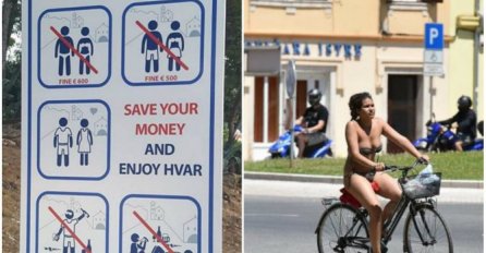 Osvanula tabla upozorenja za golišave turiste - NOŠENJE  KUPAĆEG KOSTIMA PO GRADU SE KAŽNJAVA ČAK 600 EURA!
