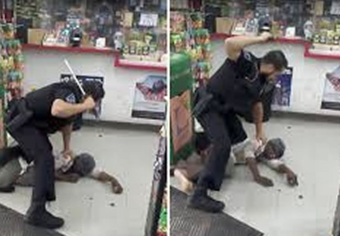 UŽAS: Jadnu beskučnicu pretukao policajac u prodavnici (VIDEO)