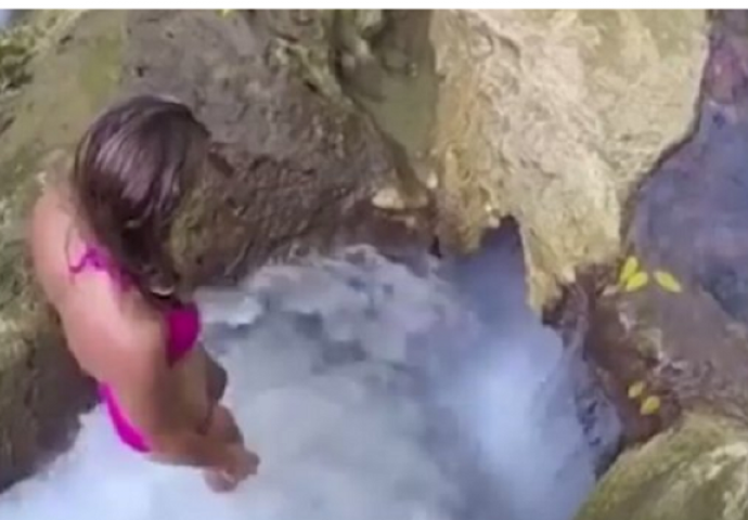 Skočila je u rupu kroz koju je tekla voda, a sa druge strane ju je sačekalo pravo čudo (VIDEO)