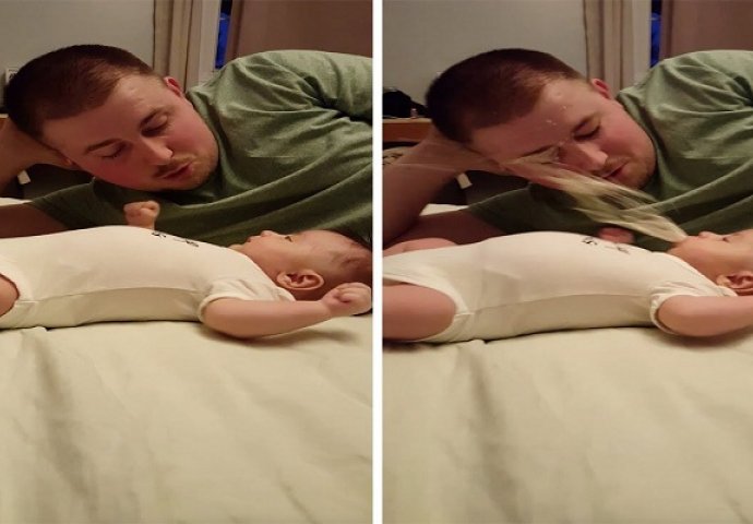 Ovaj tata pričao je svojoj bebici dok ih je mobitelom snimala mama, ono što će ce dogoditi na 0:13 neće nikad zaboraviti (VIDEO)