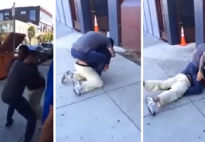 Pijani čovjek maltretirao je žene na ulici, a onda je iz jedne teretane izašao nabrijani tip i očitao mu lekciju! (VIDEO)