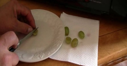 Stavio je prerezano grožđe u mikrovalnu, ono što se desilo u nastavku će vas šokirati! (VIDEO)