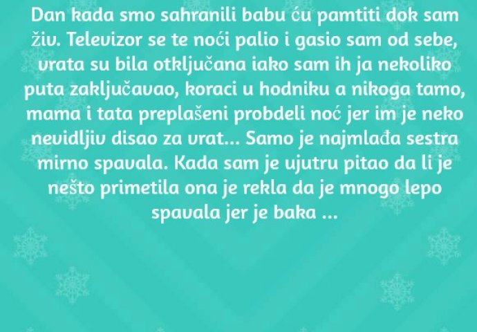 'Dan kada smo sahranili babu ću pamtiti dok sam živ'