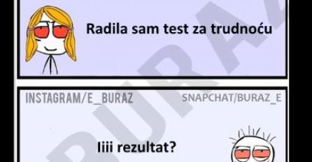 Zumra je radila test za trudnoću 