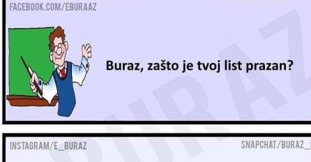 Buraz, zašto je tvoj list prazan?