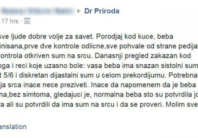 ‘MOJOJ BEBI TREBA HITNA OPERACIJA…’: Očajna majka potražila pomoć na stranici za ‘prirodno liječenje’, savjeti koje je dobila su u najmanju ruku skandalozni