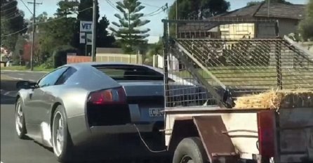 Ovo je najbizarnija vožnja ikada: Na skupog Lamborghinija je zakačio prikolicu s kozama (VIDEO)