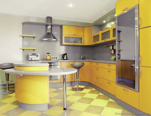 kitchen-cabinets-modern-yellow-009a-s50038732x2-curved-peninsula-seating-glass-doors
