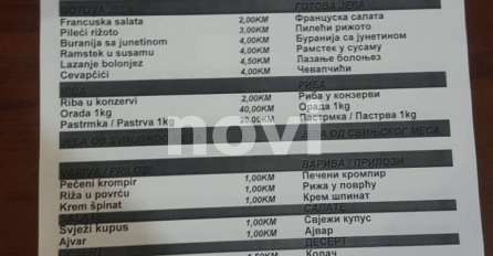 FOTO DANA: Današnji jelovnik u Parlamentu BiH