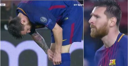 ŠOKANTAN SNIMAK: Messi tokom utakmice protiv Olimpijakosa izvadio nešto iz čarape i pojeo  (VIDEO)