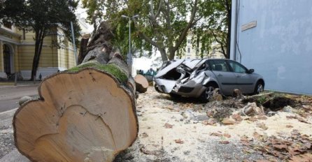 UPALJEN CRVENI ALARM: Snažan vjetar napravio haos, uništeni automobili, katastrofa na putevima (FOTO)