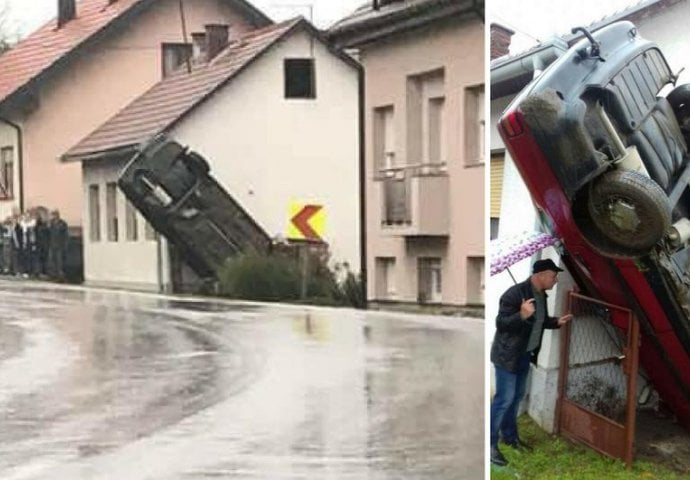 KAKO JE OVO USPJELA? 'Zalijepila'  auto na kuću (FOTO) 