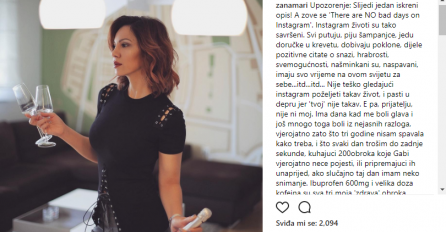 KAKO ZAPRAVO IZGLEDA 'ŽIVOT S INSTAGRAMA': 'Ima dana kad me boli glava i još mnogo toga boli iz nejasnih razloga'