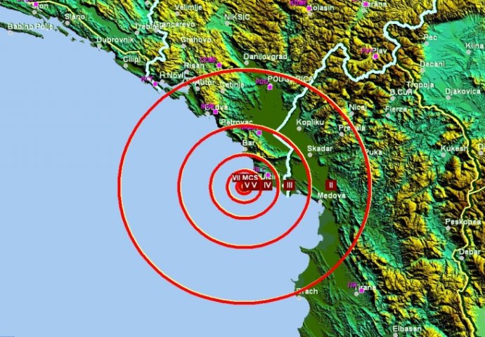 Zemljotres potresao dvije najjužnije crnogorske opštine