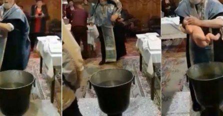 Uznemirujuća snimka: Svećenika iznervirao plač bebe tokom krštenja pa je luđački potapao u svetu vodicu