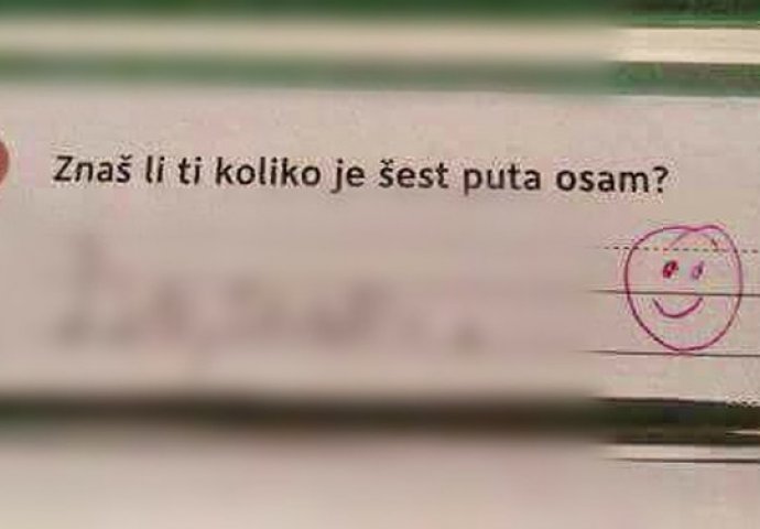 HIT GODINE:  Mališan dao odgovor na testu iz matematike koji je nasmijao internet!