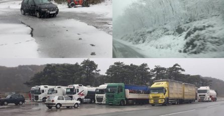 KOLAPS U HRVATSKOJ: Veći dio zemlje pod snijegom, kamioni zapeli na autoputu (FOTO)