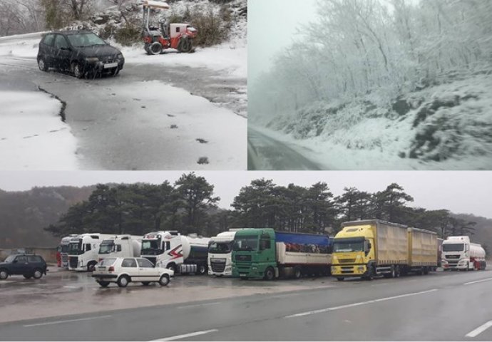 KOLAPS U HRVATSKOJ: Veći dio zemlje pod snijegom, kamioni zapeli na autoputu (FOTO)