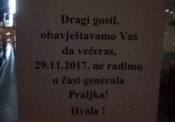 U Mostaru se u čast Praljku zatvaraju kafići i klubovi