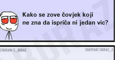 Kako se zove čovjek koji ne zna da ispriča nijedan vic?