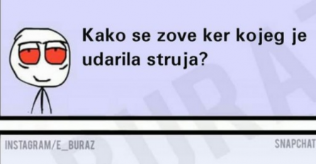 E buraz, kako se zove ker kojeg je udarila struja?