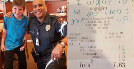 DJEČAK JE NAPISAO NEŠTO NA RAČUN I DAO GA POLICAJCU: Čim je vidio šta piše, policijac je zanijemio!