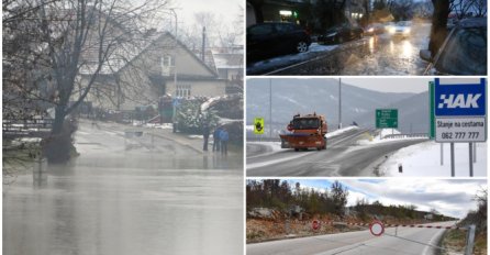 OLUJNI VJETAR ZATVORIO PUTEVE: Saobraćaj  je usporen, vožnju otežava snijeg, a negdje ima i poledice