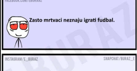 E buraz, zašto mrtvaci ne znaju igrati fudbal?