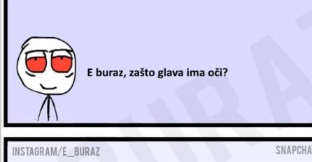 E buraz, zašto glava ima oči?