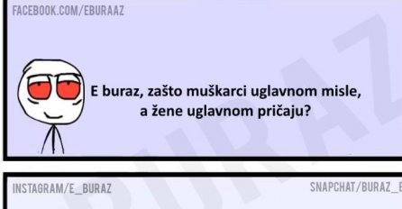 E buraz, zašto muškarci uglavnom misle, a žene uglavnom pričaju?