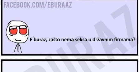 E buraz, zašto nema seksa u državnim firmama?