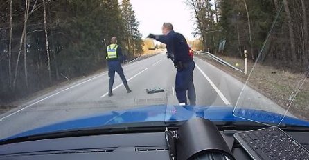 UKRAO JE AUTOMOBIL I POČEO BJEŽATI, ALI GA JE SPRIJEČIO HRABRI POLICAJAC !  Pogledajte kako izgleda kada srcem radiš svoj posao (VIDEO)