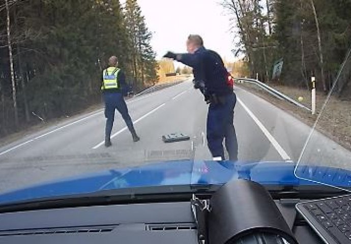 UKRAO JE AUTOMOBIL I POČEO BJEŽATI, ALI GA JE SPRIJEČIO HRABRI POLICAJAC !  Pogledajte kako izgleda kada srcem radiš svoj posao (VIDEO)