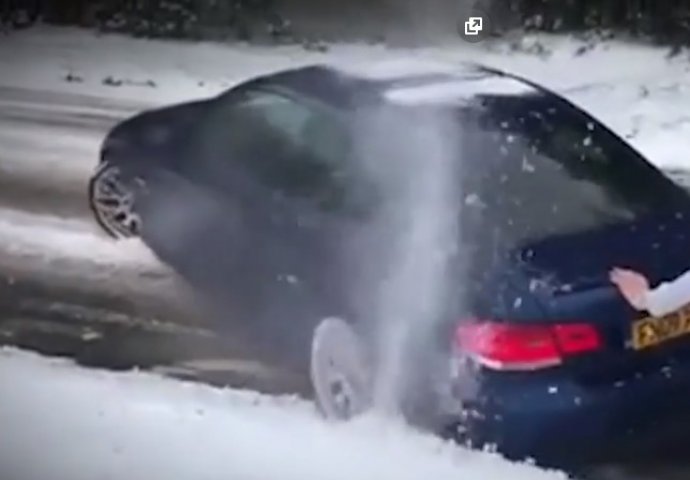 Džaba skupocjeni bmw-protiv snijega se ne može (VIDEO)