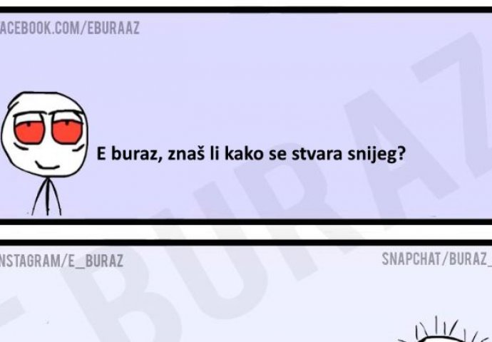 E buraz, znaš li kako se stvara snijeg?