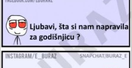 Ljubavi, šta si nam napravila za godišnjicu ?