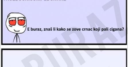 E buraz, znaš li kako se zove crnac koji pali cigana ?