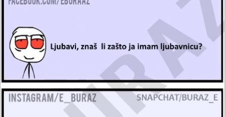 Ljubavi, znaš li zašto ja imam ljubavnicu?