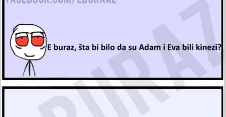 E buraz, šta bi bilo da su Adam i Eva bili kinezi ?